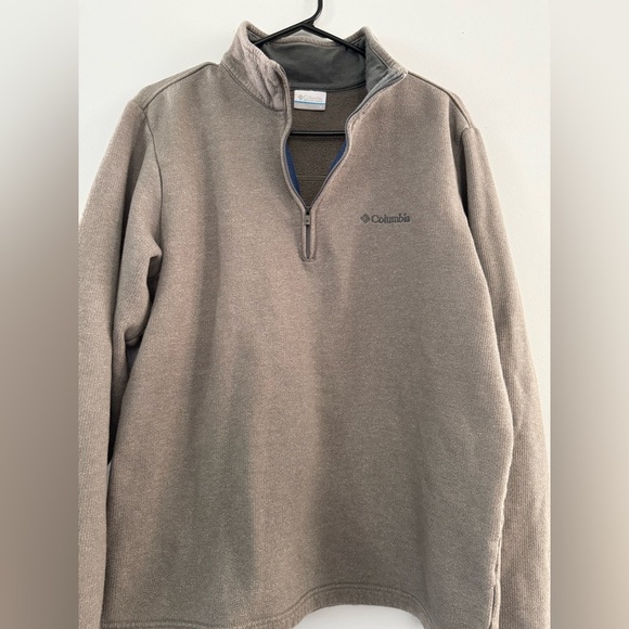 Columbia Outdoor Quarter Zip Pullover Sweatshirt Brown Size S M Unisex - Picture 3 of 7